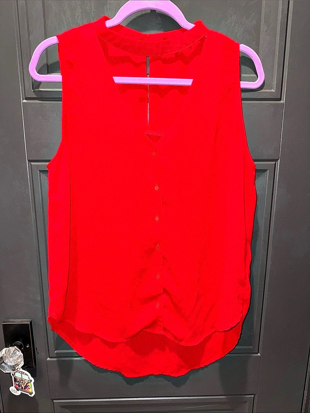 Staccato Sleeveless Blouse Red Large Like New